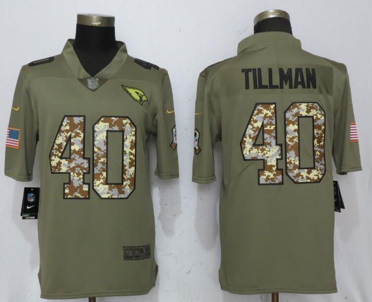 Men Arizona Cardinals #40 Tillman Olive Camo Carson 2017 Salute to Service Limited Nike NFL Jerseys->seattle seahawks->NFL Jersey